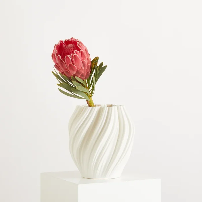 3D Druck Vase Keramik Rund Weiß