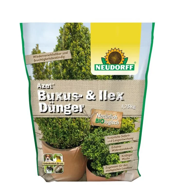 5,11 €/kg Azet Buxus- & IlexDünger, auch für immergrüne Gehölze, Langzeitdünger, 1,75 kg