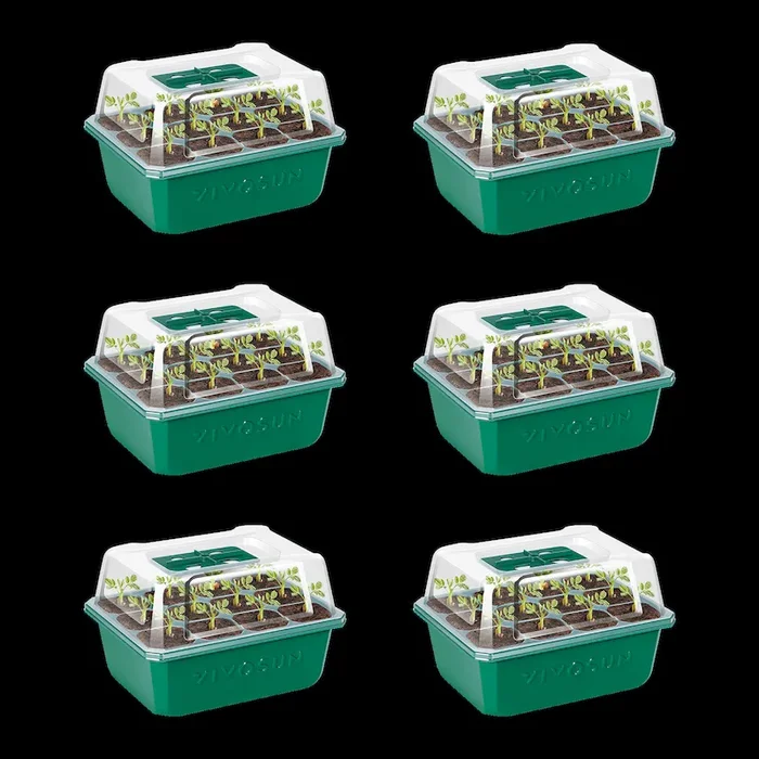 6-Pack Seed Starter Trays, 72-Cell Seed Starter Kit with Humidity Dome