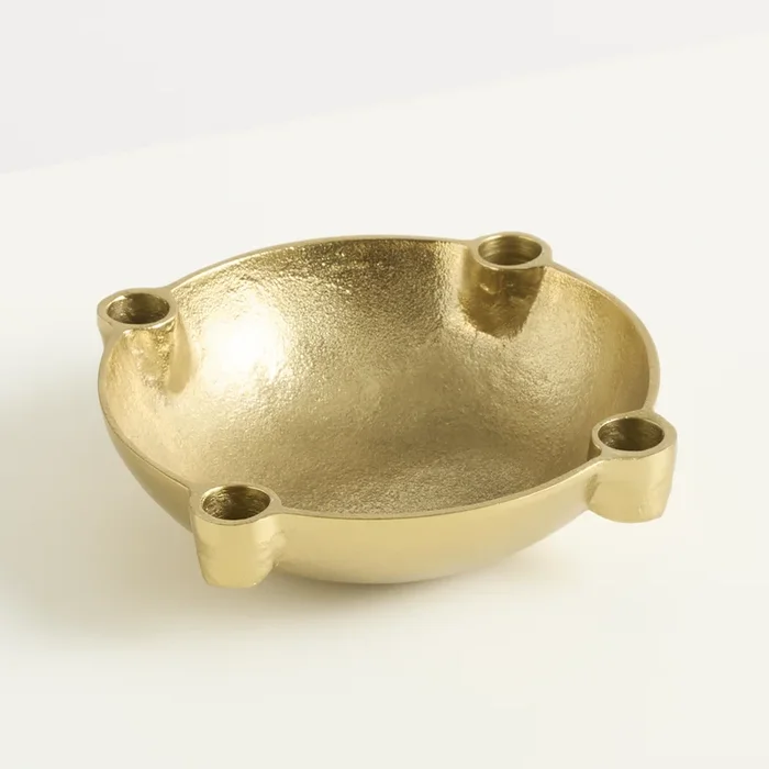 Aluminium Kerzenschale Goldfarben