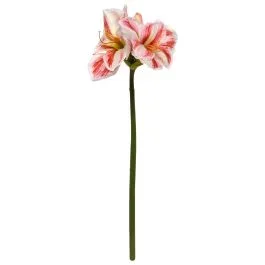 Amaryllis Kunstblume 67cm Weiß Rot