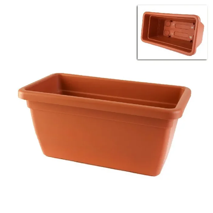 ANTHEA RECHTECKIGER PFLANZER 50cm TERRACOTTA