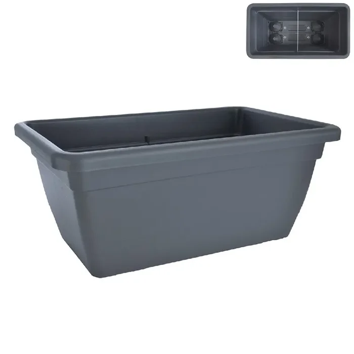 ANTHEA RECHTECKIGER PFLANZER 60cm ANTHRAZIT