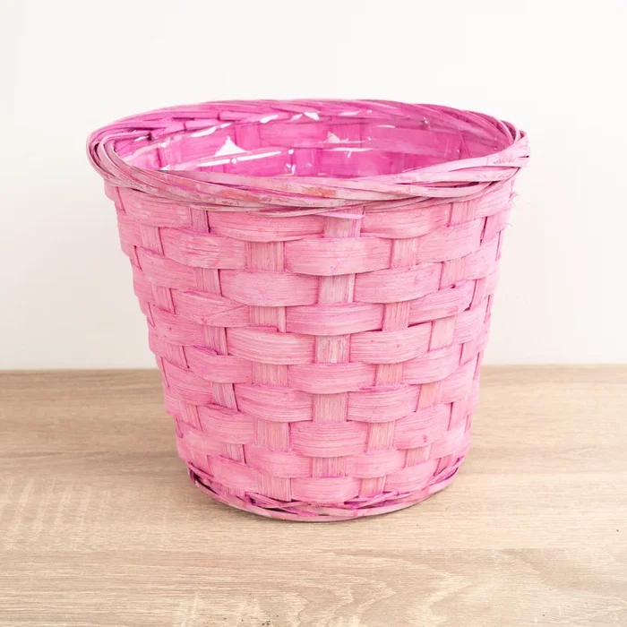 Bamboo Plant Basket | Pink