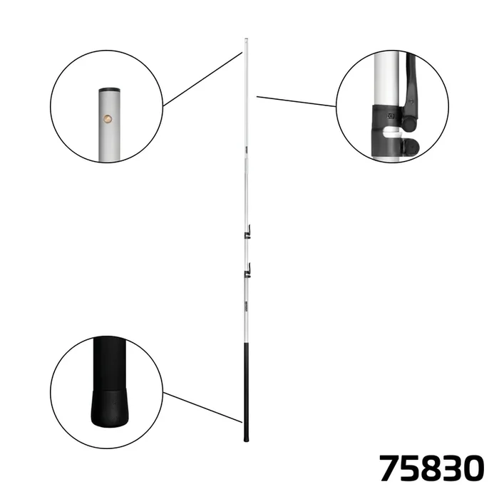 Berger ArboRapid 75830 | Dreiteilige Teleskopstange mit Aufsatzrohr | Länge 1,75 – 6,35 m