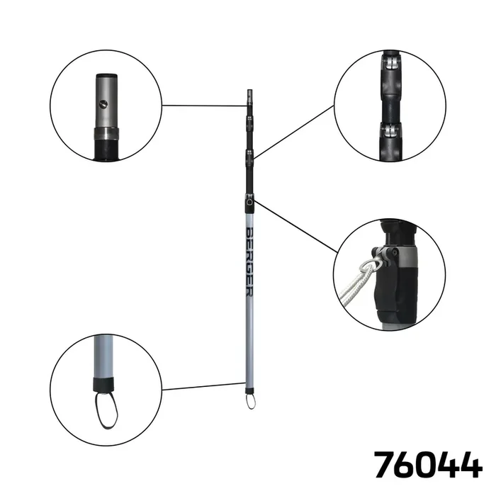 BERGER ArboRapid Kletterstange | 76044 | 4-teilig ausziehbare Teleskopstange, 3 Carbon- und 1 Glasfaserrohr „GFK“ | Länge 0,90 – 2,65 m