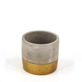 Betonblumentopf mit goldener Akzentfarbe 10 cm
