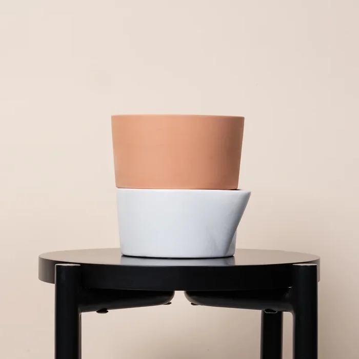 Bewässerungübertopf Weiß/Terracotta – 12 cm