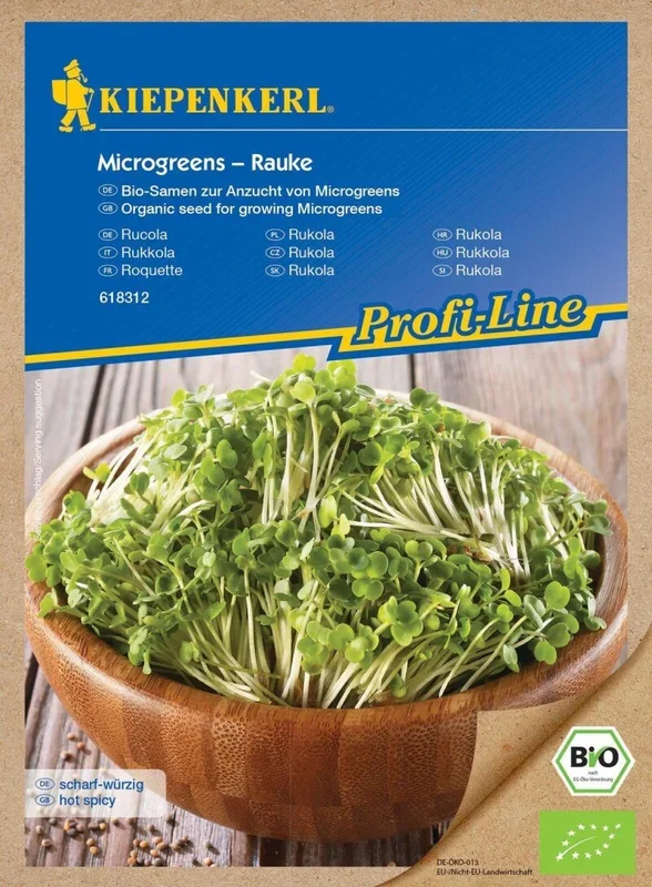BIO Microgreens Rucola Rauke 50 g, Geschmack: kräftig-würzig, zur Keimsprossen-Anzucht