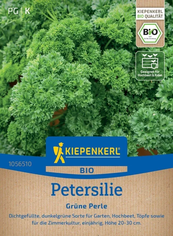 BIO Petersilie Grüne Perle, Dichtgefüllte, dunkelgrüne Sorte – Höhe 20-30 cm – einjährig