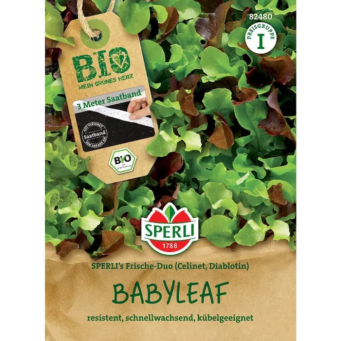 BIO Salat Babyleaf Mischung – Saatband Lactuca sativa – Bestellnummer 9944322