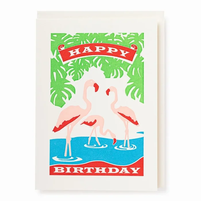 Birthday Flamingos – Card