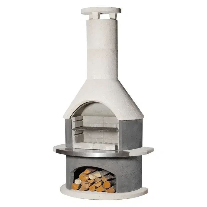 Buschbeck Grillkamin ‚Wellington‘, weiß/anthrazit, Höhe ca. 208 cm