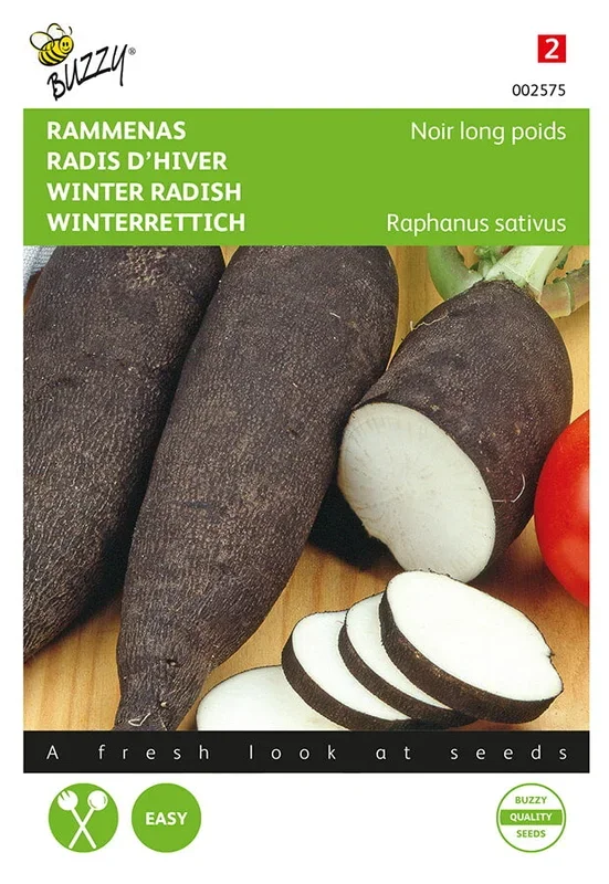 Buzzy Seeds Winterrettich Noir long poids d’horloge