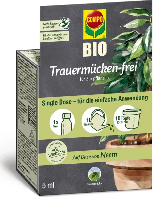 COMPO Bio Trauermücken-frei für Zierpflanzen – Single Dose, 5 ml – Reg-Nr.: 2699-903