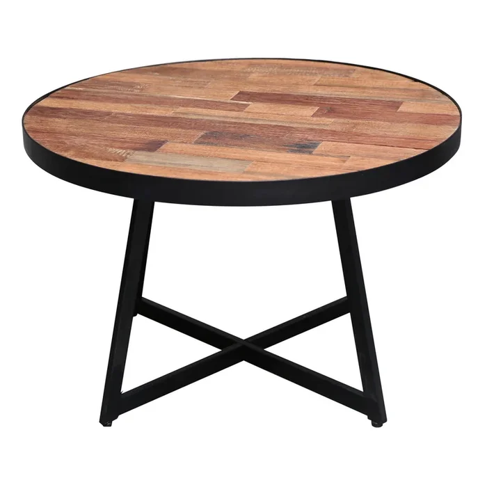 Couchtisch GRANADA, Holz, Eisen, ca. Ø 60 x H 45 cm