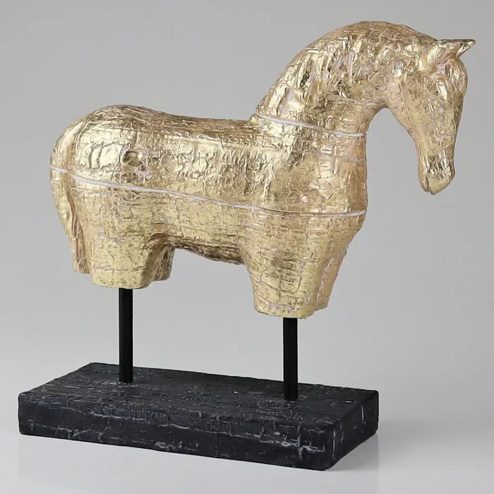 Dekofigur Pferd, gold, Höhe ca. 30 cm