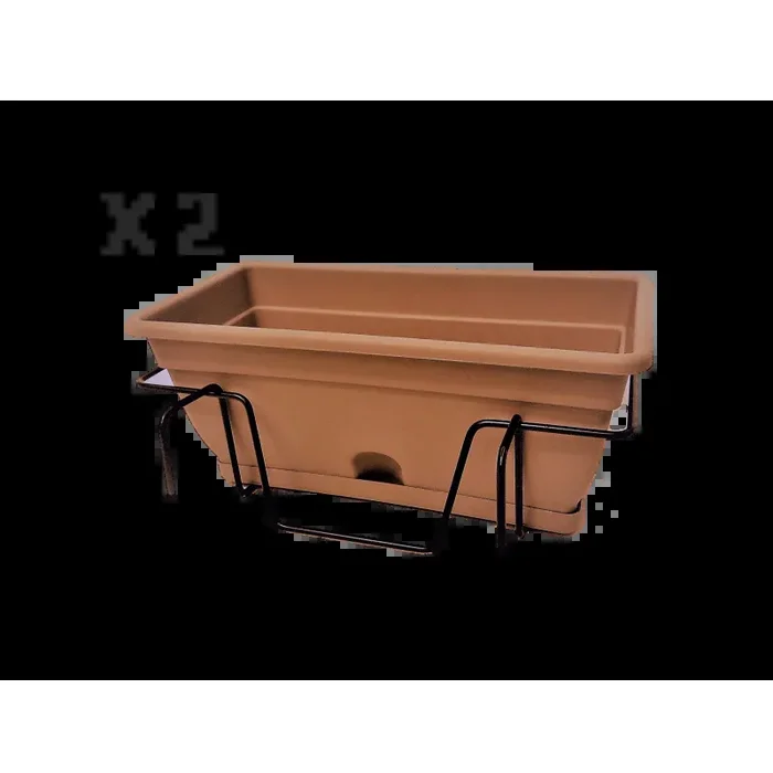 Doppelbalkon 50cm Kit und Terrakotta Balkon