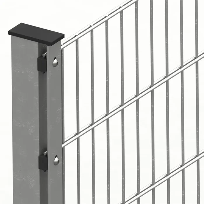 Doppelstabmattenzaun 103 x 251 cm, feuerverzinkt / silbergrau, 8/6/8, Premium