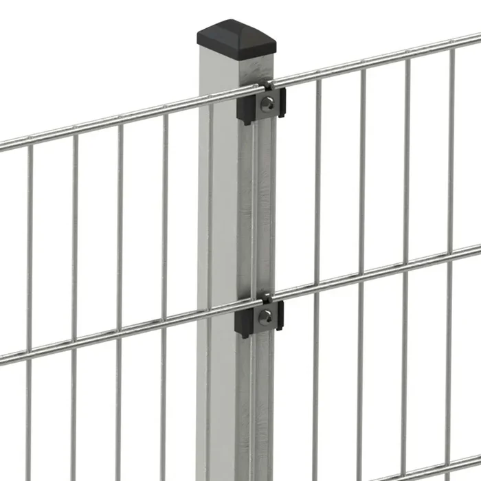 Doppelstabmattenzaun 103 x 251 cm, feuerverzinkt / silbergrau, 8/6/8, Standard