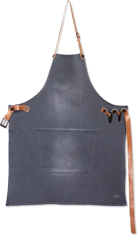 Dutchdeluxes Denim Schürze, Washed grey