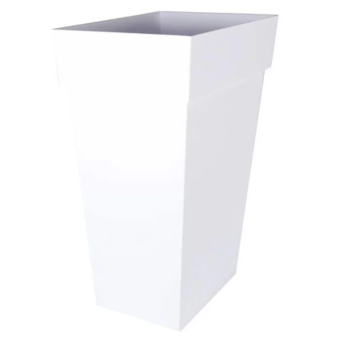 EDA Kunststoffe – Hohe quadratische Vase Toskana XXL 43.3×43.3x80cm 98L Weiß