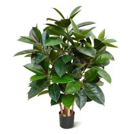 Ficus Elastica Robusta Kunstpflanze 90 cm grün FR