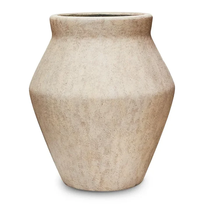 Fleuri Mineral Tall Planter – Travertine