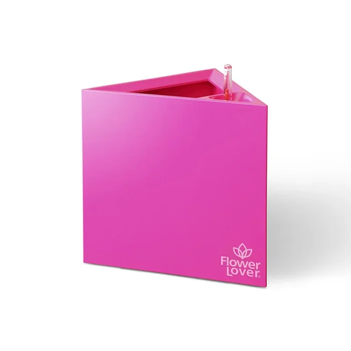 Flower Lover – Triangel selbstbewässernder Topf – 14x14x14cm – Rosa
