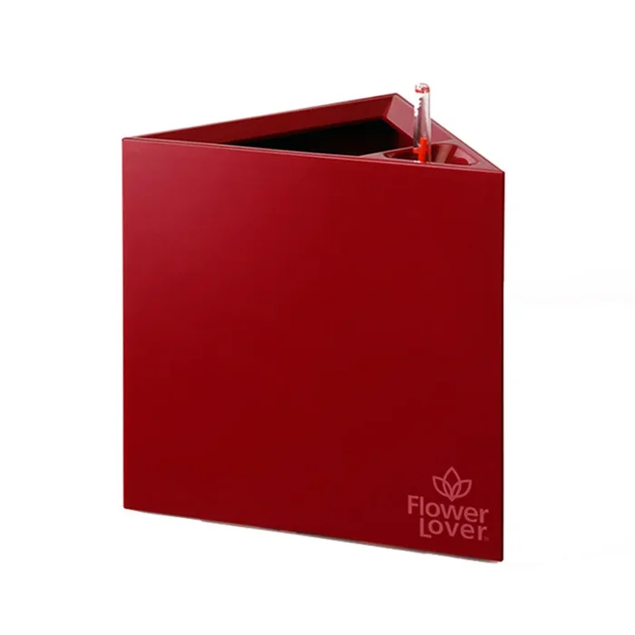 Flower Lover – Triangle selbstbewässernder Topf – 27x27x27cm – Rot