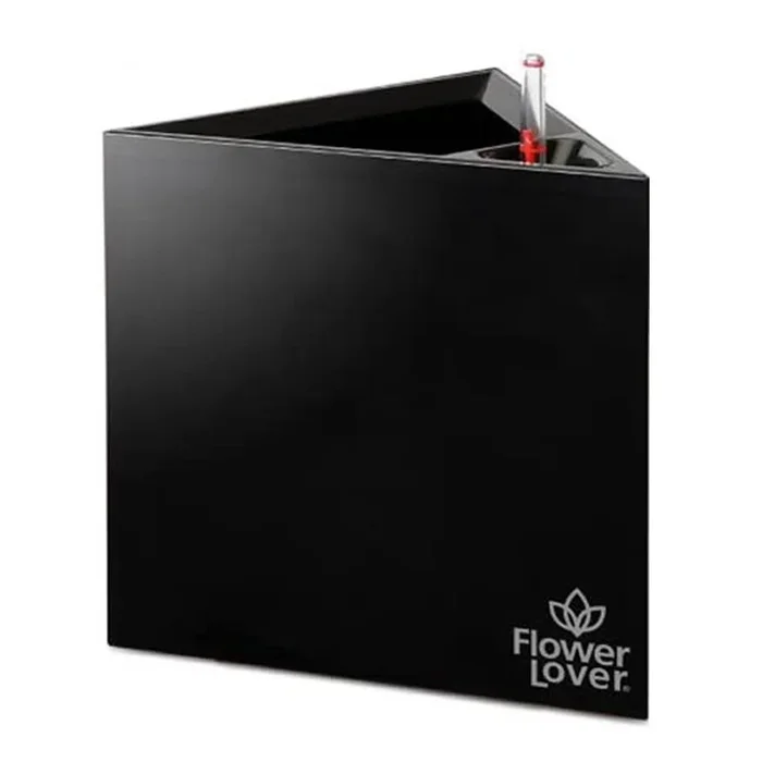 Flower Lover – Triangle selbstbewässernder Topf – 33x33x33cm – Schwarz