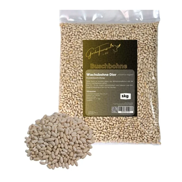 GardenTaurus® Buschbohne gelb Dior (Wachs), fadenlos, Inhalt 500g