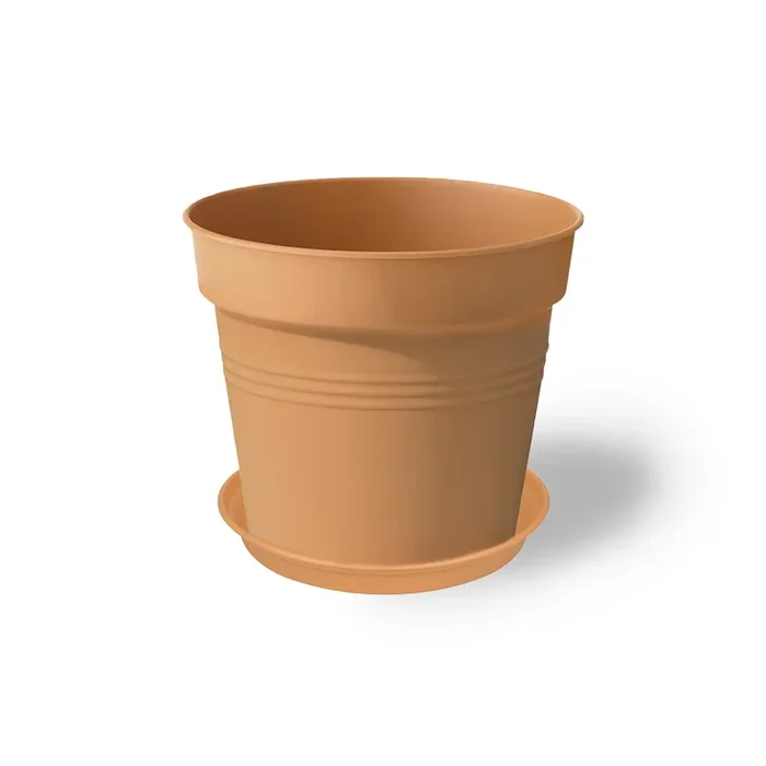 Green Basics Growpot 21cm in Mild Terra with 17cm Saucer
