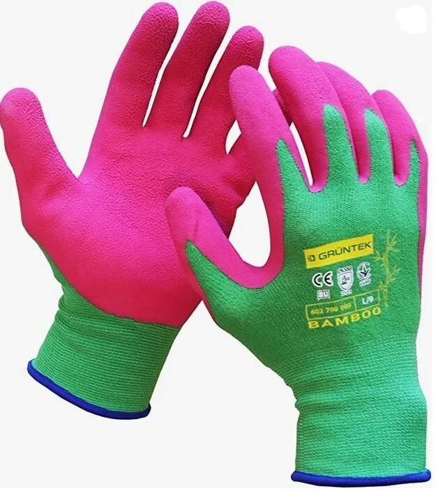 GRÜNTEK 2 Paar Gartenhandschuhe aus Bambusfasern drei Größen