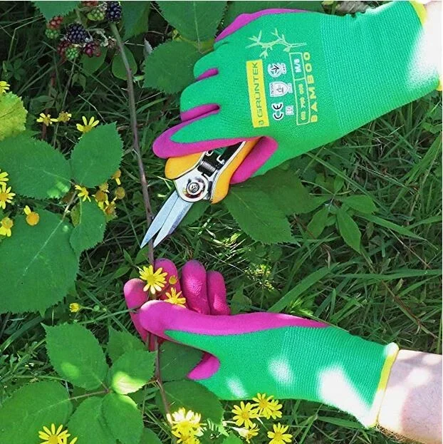 GRÜNTEK 2 Paar Gartenhandschuhe aus Bambusfasern Größe XL