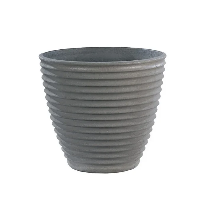 Hairie-Grandon – Geriffelte Vase nova – H 52cm – Anthrazit