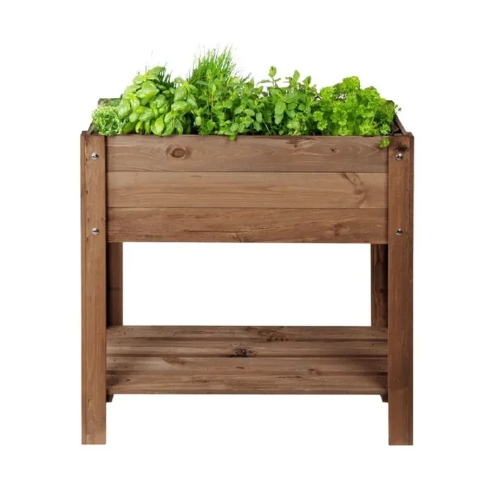 Hochbeet mit Ablage (aus Kiefernholz)