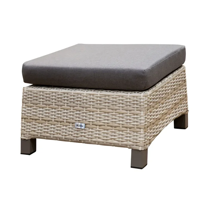 Hocker „Neuseeland“, graubraun, Aluminiumgestell, inkl. Auflage aus Polyester