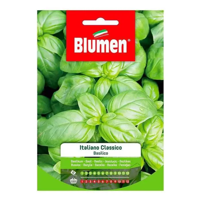 Klassische italienische Basilikumsamen im Beutel