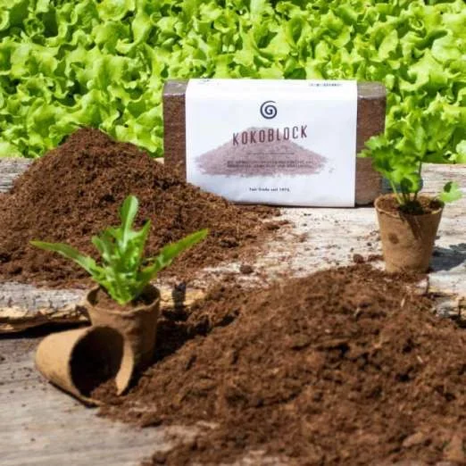 KokoblockBlumenerde aus Kokosfaser