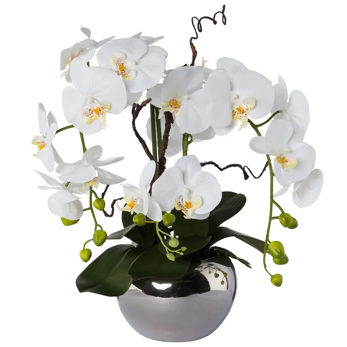 Künstliche Phalaenopsis ‚Real Touch‘, weiß, Höhe ca. 55 cm