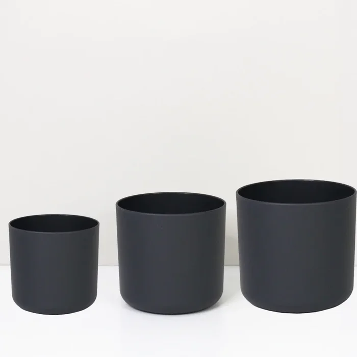 Kunststofftopf Set 3 – Anthrazit