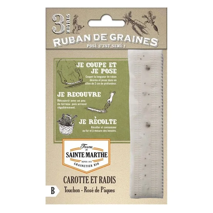 La ferme Sainte Marthe – 150-Samen-Band Karotte und Rettich Touchon Rose de Paques 3 AB