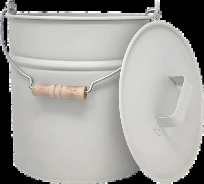 LIVLIG Metalleimer mit Deckel 12L, Greige