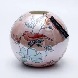 Magic Ball Vase Vögel 20x20x19cm zartrosa
