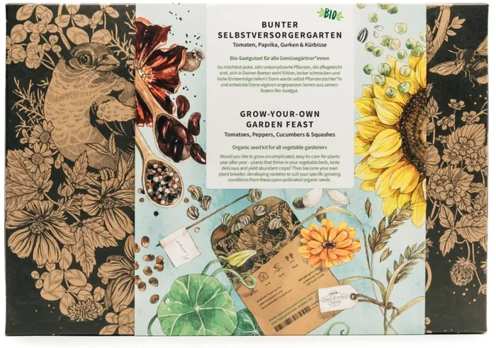 Magic Garden Seeds Bunter Selbstversorgergarten „Fruchtgemüse“ – Bio-Saatgut-Vermehrungsset