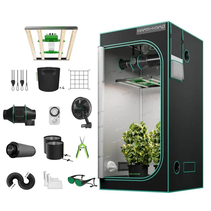 Mars Hydro FC-E3000 Growbox Komplettset – 100x100x180cm, 300W LED, Smart Controller, Abluft