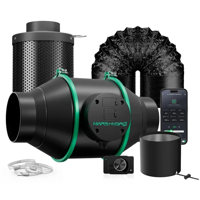 Mars Hydro iFresh 4″ Rohrventilator & Aktivkohlefilter-Set – Smart & leise, 2025