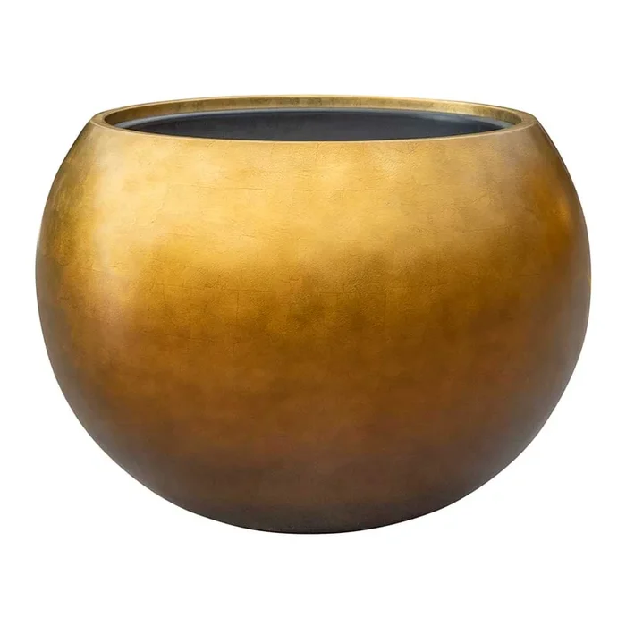 Metallic Globe Plant Pot – Matt Honey