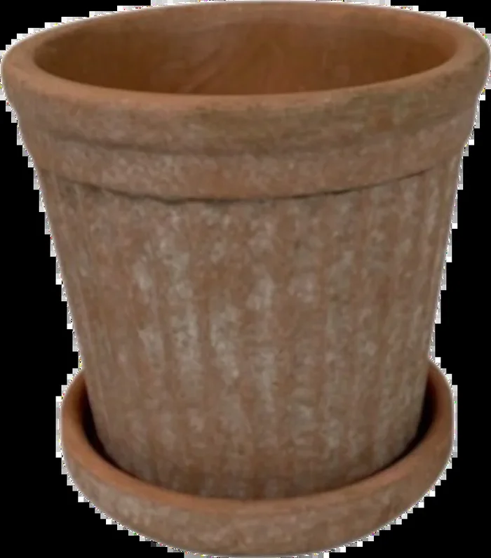 Miljögården Übertopf „Terra Stripe“ Mini – Terracotta